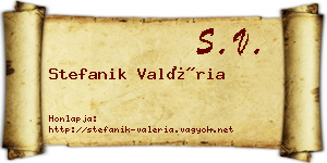 Stefanik Valéria névjegykártya